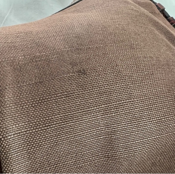 CELINE Brown Canvas & Crocodile Leather Hobo Bag - Picture 7 of 11